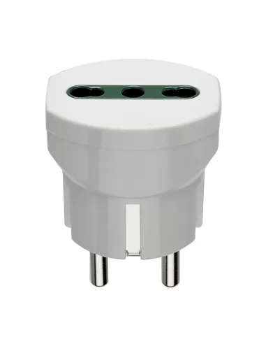 Vimar 00301.B Adaptateur triple allemand/français bivalent 10/16A blanc